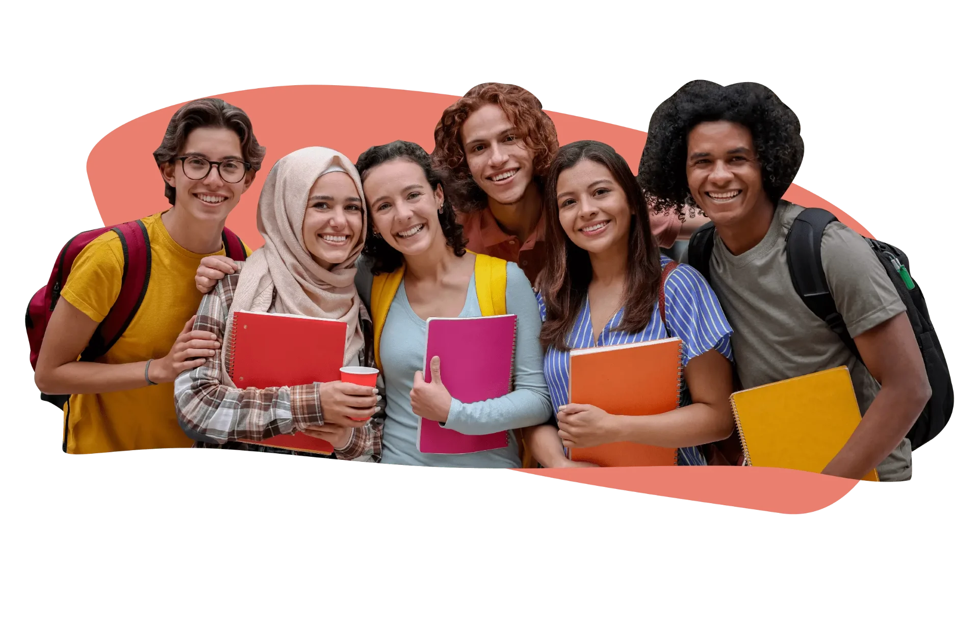 Diverse Gruppe glücklicher Studenten